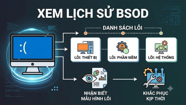 BlueScreenView cho phép lưu toàn bộ lịch sử BSOD theo thời gian thực