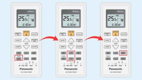 Hướng dẫn hẹn giờ bật/tắt điều hòa Panasonic