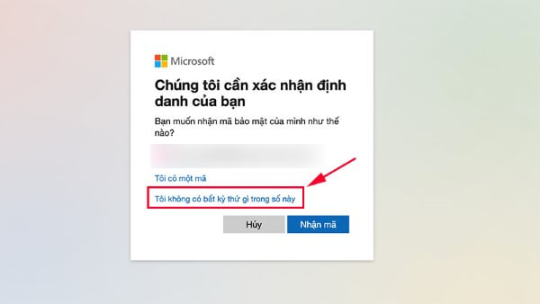 Chọn Tôi không có thông tin này