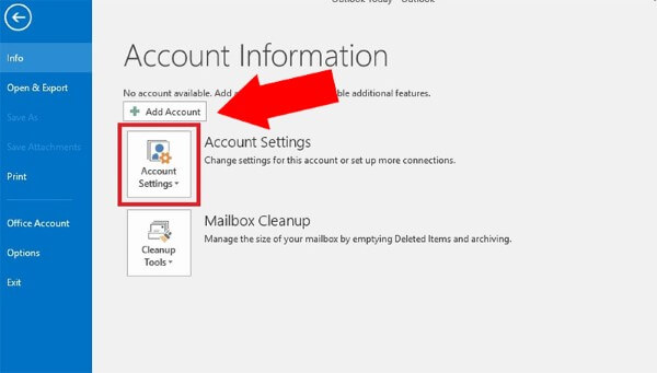 Nhấn Account Settings