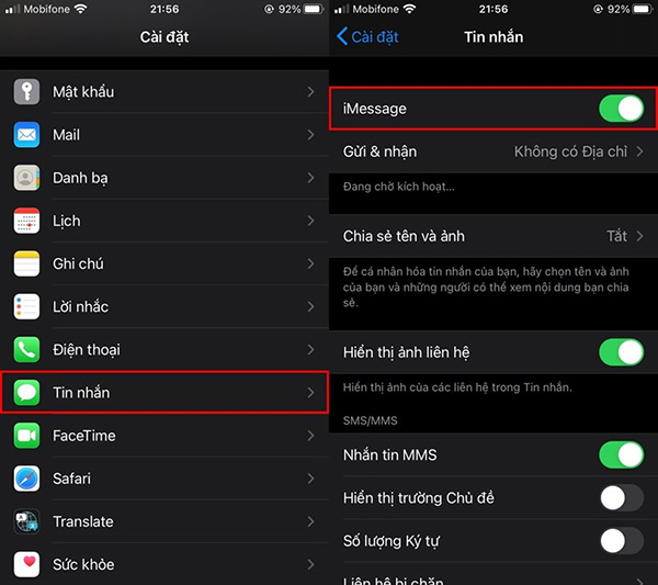 Cách bật iMessage trên iPhone đơn giản, nhanh chóng