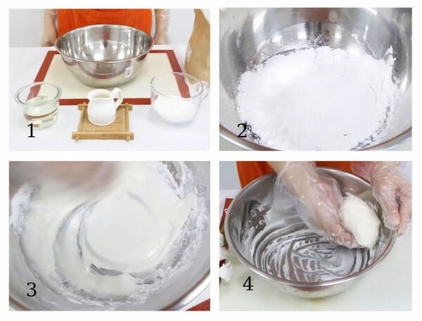 Trộn bột thành khối mềm dẻo