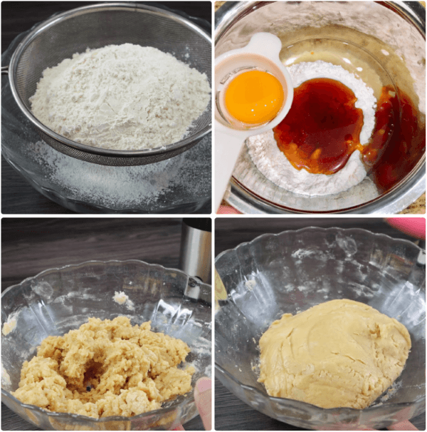 Chia bột thành từng phần phù hợp với tỷ lệ nhân và vỏ