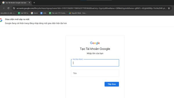 Nhập họ tên người dùng
