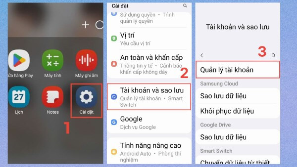Chọn Tài khoản hoặc Google