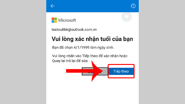 Nhấn Tiếp theo