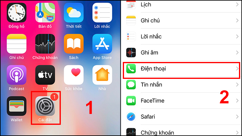 Cách hủy chuyển cuộc gọi trên iPhone trong phần cài đặt