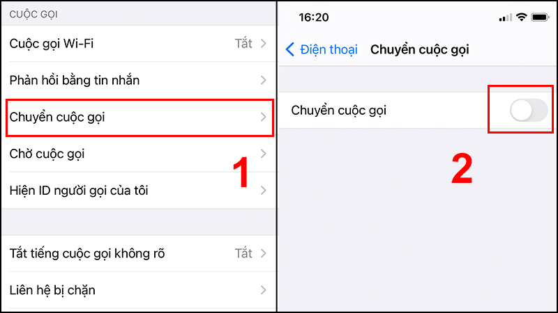 Cách hủy chuyển cuộc gọi trên iPhone trong phần cài đặt