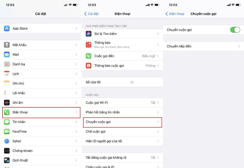 Cách chuyển cuộc gọi trên iPhone trực tiếp trong Cài đặt