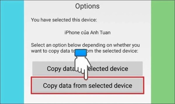 Sử dụng ứng dụng Copy My Data để chuyển dữ liệu
