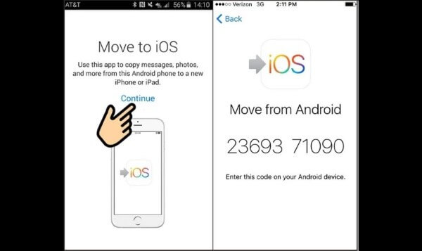 Mở ứng dụng Move to iOS