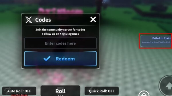 Lưu ý các lỗi khi nhập code Jule's RNG
