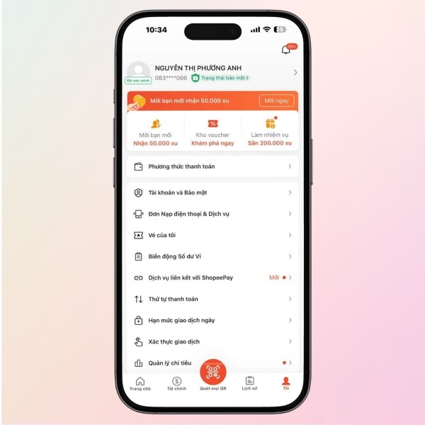 Mở ứng dụng ShopeePay 