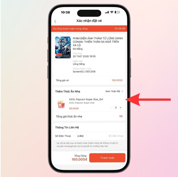 Lựa chọn các combo mong muốn