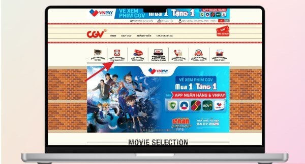 Chọn mục Phim đang chiếu