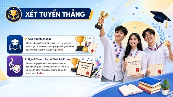 Những trường hợp được xét tuyển thẳng các ngành
