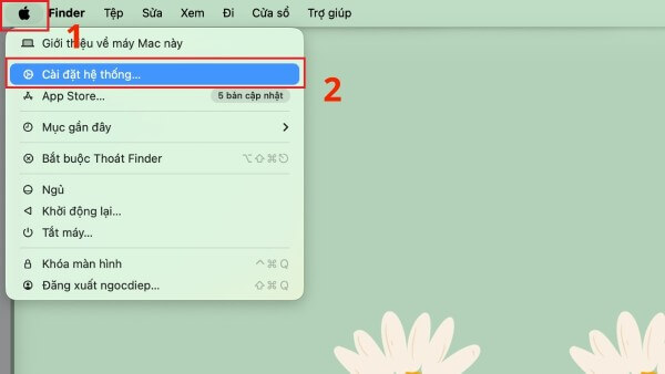 Mở System Settings