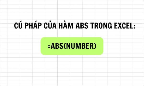 Cú pháp của hàm ABS: =ABS(number)