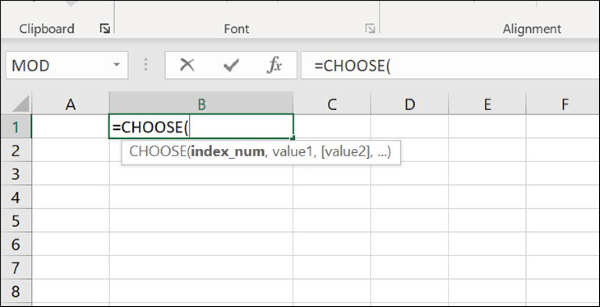 Nhận biết hàm CHOOSE