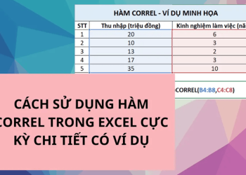 Cách dùng hàm CORREL trong Excel để tính hệ số tương quan