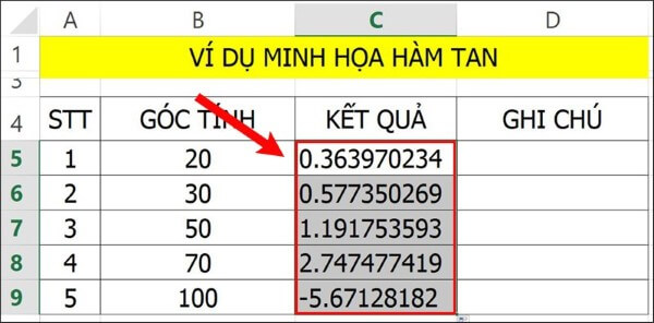 Nhấn Enter để nhận kết quả