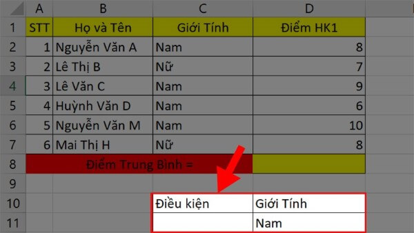Tạo vùng điều kiện.