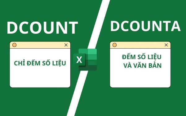 Sự khác biệt giữa hàm DCOUNT và DCOUNTA