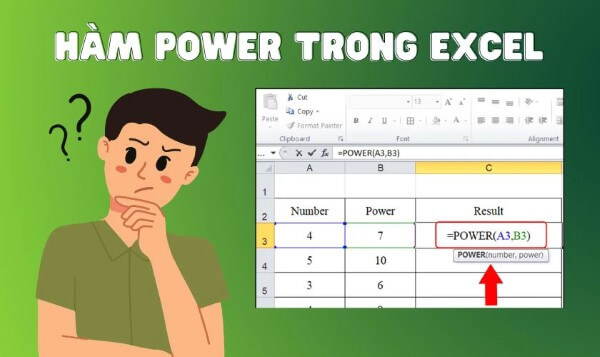 Phân biệt hàm EXP và POWER trong Excel