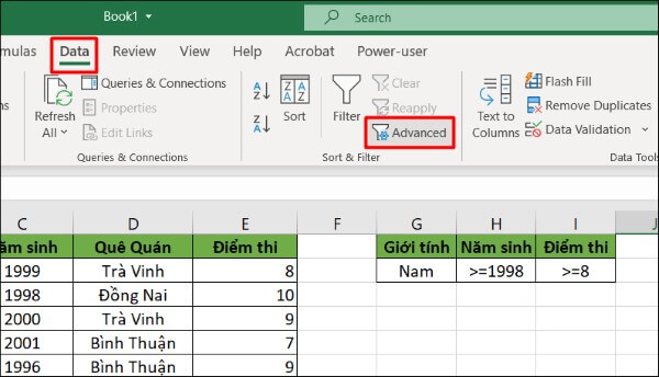 Hàm FILTER dùng để lọc dữ liệu trong bảng tính theo điều kiện