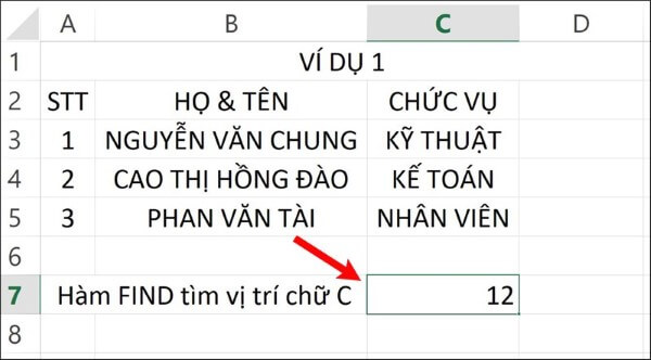 Kết quả sau khi nhấn Enter