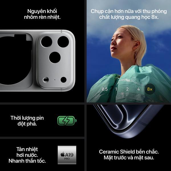 iPhone 17 Pro Max chất liệu nhôm nguyên khối nhẹ bền