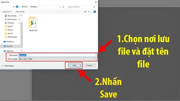Chọn vị trí lưu → nhấn Save