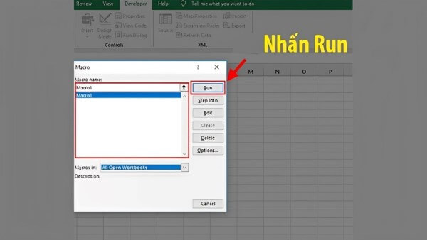 Nhấn Run để khởi chạy