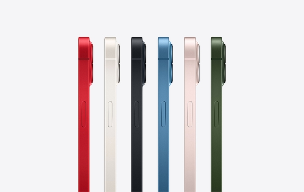 iPhone 13 và iPhone 13 mini có 6 màu: Pink, Blue, Midnight, Starlight, Đỏ và Green