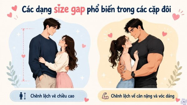Kiểu size gap về chiều cao phổ biến và dễ nhận biết nhất