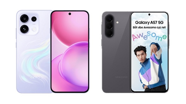 So sánh OPPO Reno16 F 5G và Samsung Galaxy A57