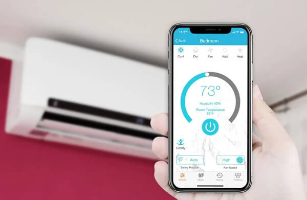 Sử dụng smartphone được tích hợp cổng hồng ngoại để điều khiển điều hoà