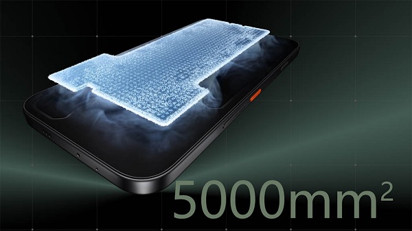 Pova 8 Pro sử dụng buồng hơi tản nhiệt diện tích 5.000mm²