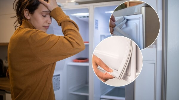 Gioăng cửa bị lão hóa, bám bụi hoặc biến dạng khiến cửa tủ lạnh không còn khít