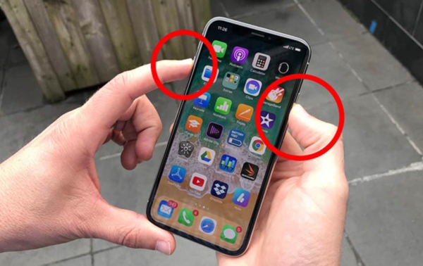 Tắt nguồn iPhone X bình thường (dùng phím Nguồn + Tăng âm lượng)