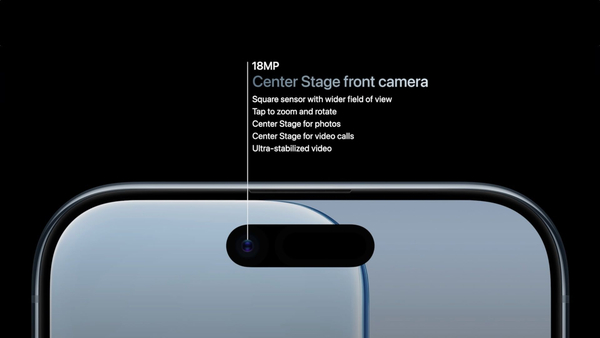 Center Stage là tên chính thức Apple đặt cho hệ thống camera trước thông minh trên iPhone