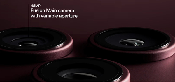 Camera chính 48MP được trang bị khẩu độ cơ học biến thiên