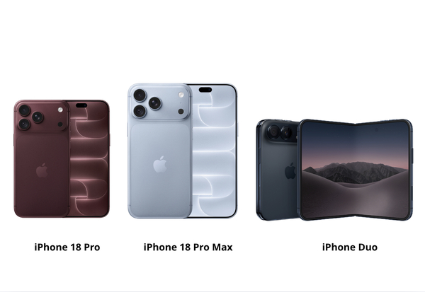 iPhone 18 Pro/Pro Max và iPhone Duo mang đến nhiều lựa chọn kích thước màn hình, từ 6,3 inch, 6,9 inch và màn hình gập linh hoạt trên iPhone Duo