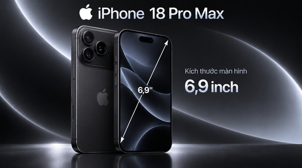 iPhone 18 Pro Max với kích thước màn hình 6,9 inch
