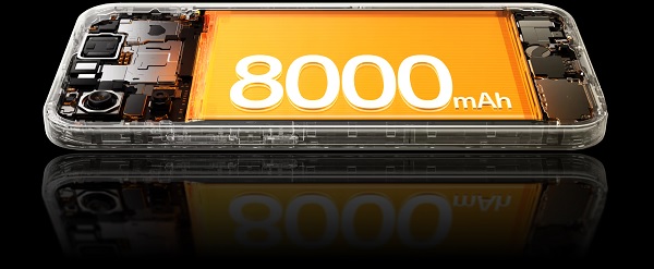 Viên pin dung lượng lên tới 8.000mAh, đi kèm là công nghệ sạc nhanh 45W