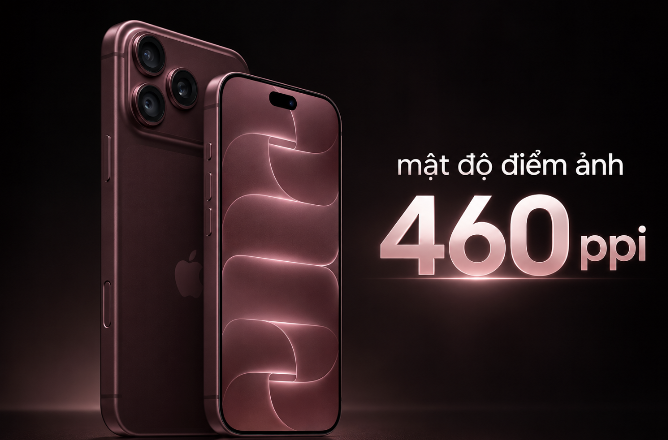 iPhone 18 Pro Series sở hữu mật độ điểm ảnh 460 ppi