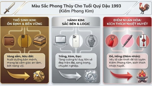 Những màu tương sinh và tương khắc với người sinh năm 1993