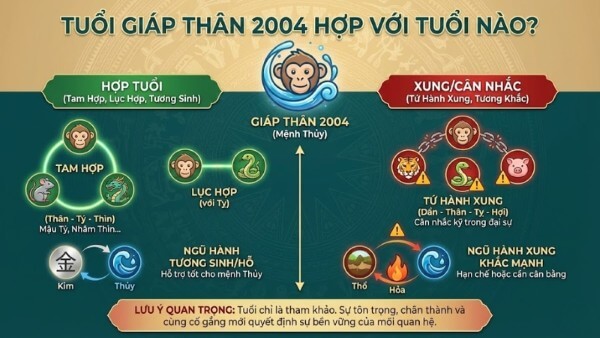Những tuổi làm ăn và kết hôn hợp với tuổi Giáp Thân 2004