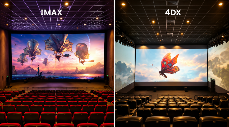 4DX và IMAX có mức giá riêng, tương ứng với trải nghiệm trình chiếu khác nhau.