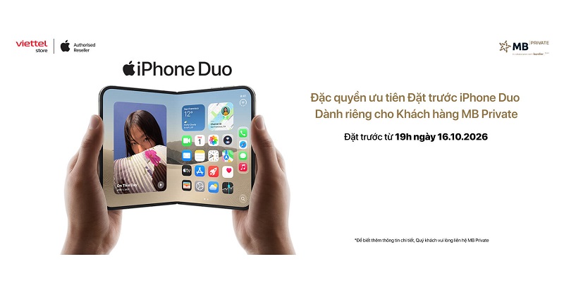đặt trước iPhone Duo dành riêng cho khách hàng MB Private